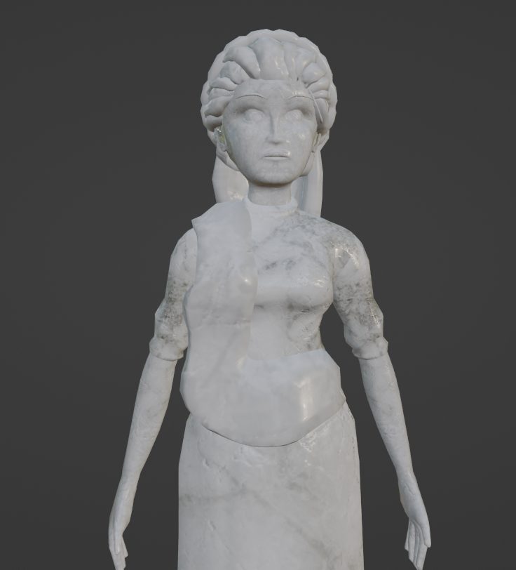 Marble statue of a robed woman
