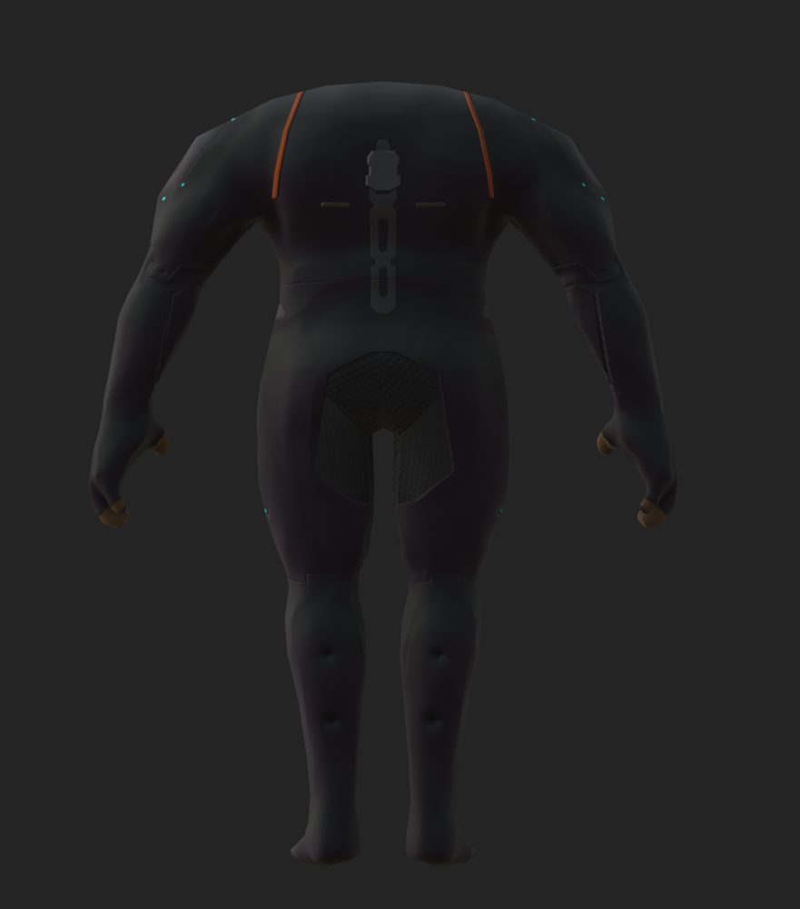 Sealed suit, back