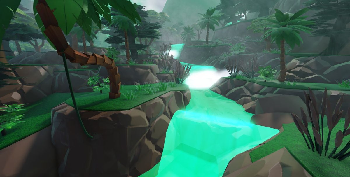 Glowing turquoise river cutting through the jungle