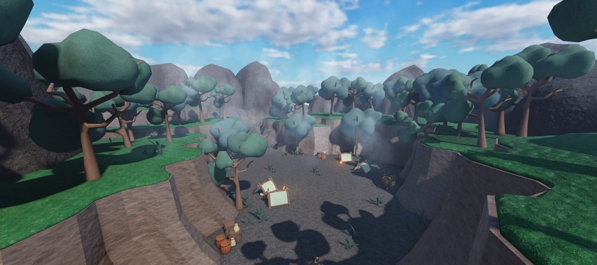 Wooded ravine in daylight