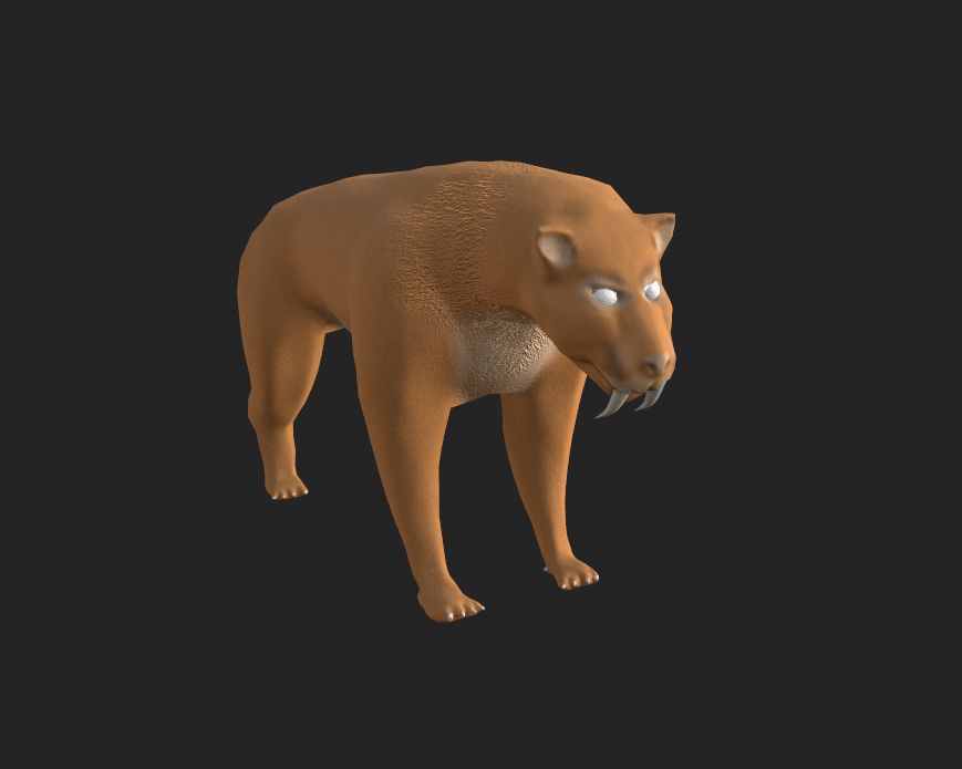Sabertooth cat creature model