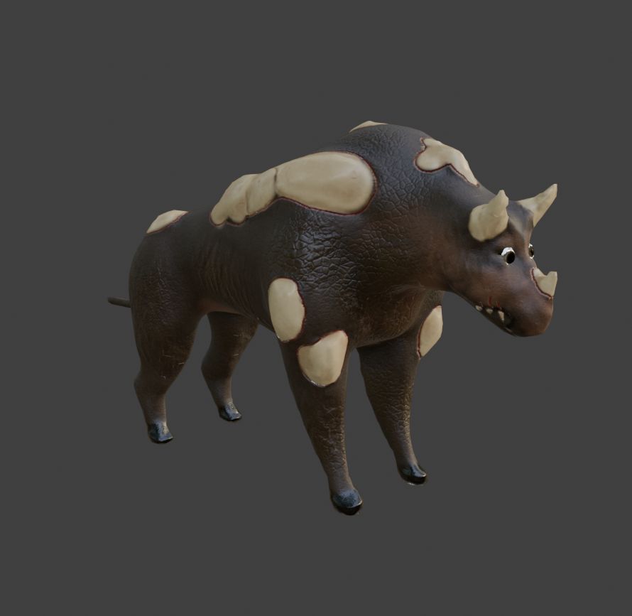 Armored boar creature model