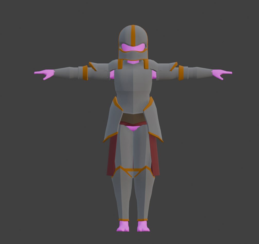 Guard armor set with red tassets, front
