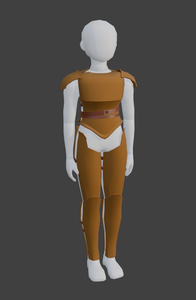 Leather armor set on base mannequin